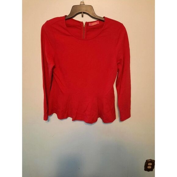 Catherine Malandrino Red Zip Back Top Shirt Blouse Unique - Picture 1 of 3